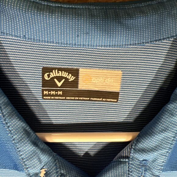 Callaway Mens Medium Opti-Dri Golf Polo Shirt Blue Performance Stretch - Picture 3 of 6